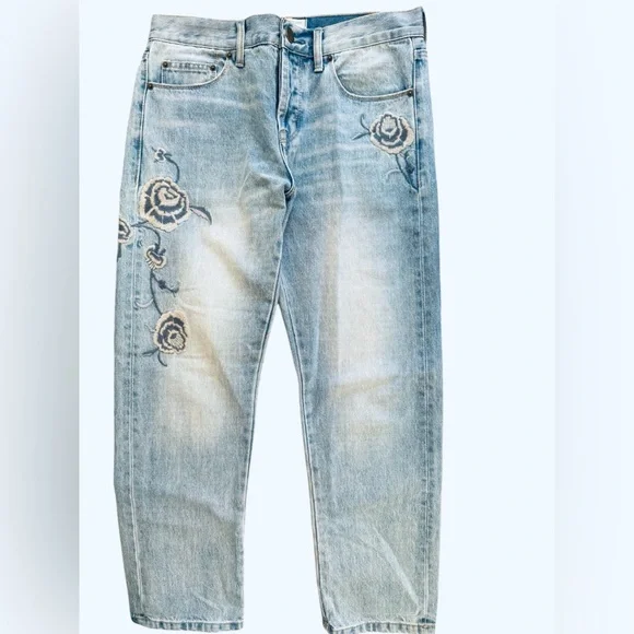 Current/Elliott Embroidered Straight Leg Jeans – Women’s Size 27 | 29” Inseam - Picture 2 of 4